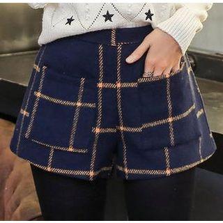 Check Wide Leg Shorts