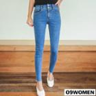 Wide Waist-band Skinny Jeans For Curvy Women