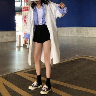 Plain Loose Fit Long Shirt