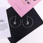 Non-matching Moon & Star Hoop Earring Earring - One Size
