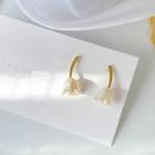 Tulip Resin Earring 1 Pair - Stud Earrings - White & Gold - One Size