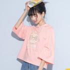 Printed 3/4-sleeve Hoodie