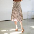 Leopard Midi Flare Skirt