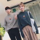 Couple Matching Embroidery Melange Sweater