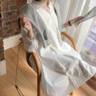 Plus Size Pleated A-line Shirtdress