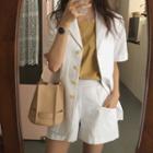 Set: Linen Blend Blazer + Shorts