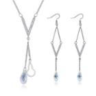 Set: Swarovski Elements Crystal Pendant Necklace + Dangle Earring