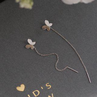 925 Sterling Silver Butterfly Dangle Earring 1 Pc - One Size