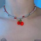 Bead Cherry Necklace Cherry - Red - One Size