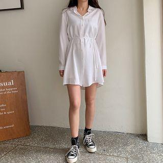 Textured Longline Shirt With Sash