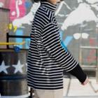 Long-sleeve Turtleneck Striped Panel Top