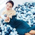 Mock Neck Cable-knit Midi Sweater Dress