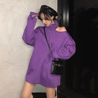 Plain Cutout Loose-fit Pullover