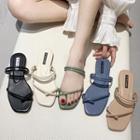 Square-toe Toe-loop Slingback Sandals
