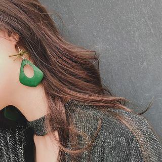 Cutout Wood Drop Earrings