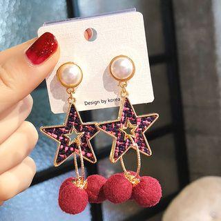 Faux Pearl Bobble & Star Dangle Earring