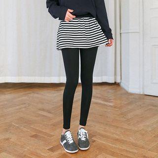 Inset Stripe Skirt Leggings