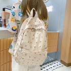 Floral Nylon Backpack White - One Size