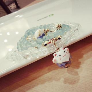 <i>maneki-neko</i> Crystal Charm Bracelet