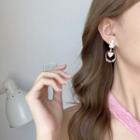 Cat Heart Rhinestone Alloy Dangle Earring