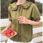 Ruffle Puff-sleeve Blouse