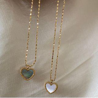 Stainless Steel Shell Heart Pendant Necklace