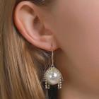 Rhinestone Faux Pearl Dangle Earring 1 Pair - 01 - 5224 - Gold - One Size