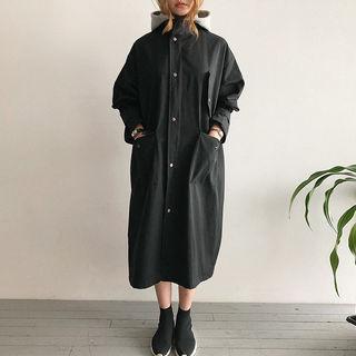 Detachable-hood Long Cotton Coat