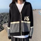 Color-panel Cardigan Black - One Size