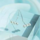 Faux Pearl 925 Sterling Silver Threader Earring Silver Threader - 1 Pair - Silver - One Size