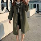 Lace-up Hooded Long Coat