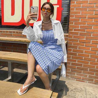 Wide-cuff Sheer Cropped Shirt
