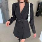 Detachable Long-sleeve Mini Collared Dress