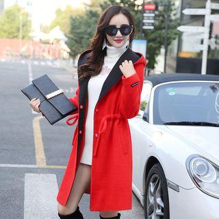 Hooded Drawstring Waist Coat