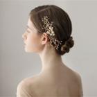 Wedding Faux Pearl Branches Hair Comb Gold - One Size
