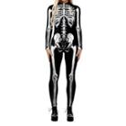 Long-sleeve Skeleton Print Fitted Jumpsuit