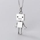 925 Sterling Silver Robot Pendant Necklace S925 Silver - Pendant - One Size