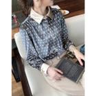 Dot Long-sleeve Shirt / Plain Dress Pants