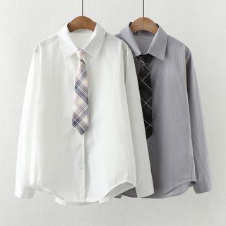 Plain Shirt / Neck-tie / Set