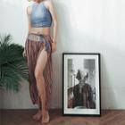 Set: Patterned Bikini + Pants
