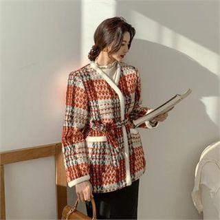 Plaid Tweed Jacket & Sash