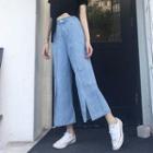 Front-slit Wide-leg Jeans