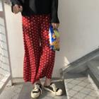 Dot Loose-fit Cropped Chiffon Wide-leg Pants