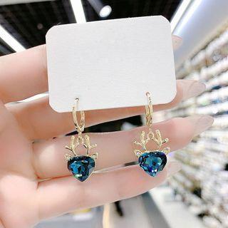 Deer Faux Crystal Alloy Dangle Earring 1 Pair - Blue - One Size