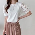 Puff Lace-sleeve T-shirt