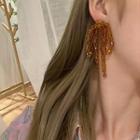 Bow Faux Crystal Fringed Earring