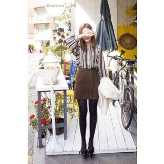 Wrap-front Faux-suede Mini Skirt