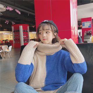 Turtleneck Sweater Gray & Blue - One Size