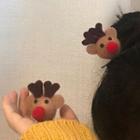 Christmas Deer Hair Clip 1089a - Brown - One Size