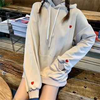 Sweetheart Embroidered Front Pocket Hooded Sweatshirt
